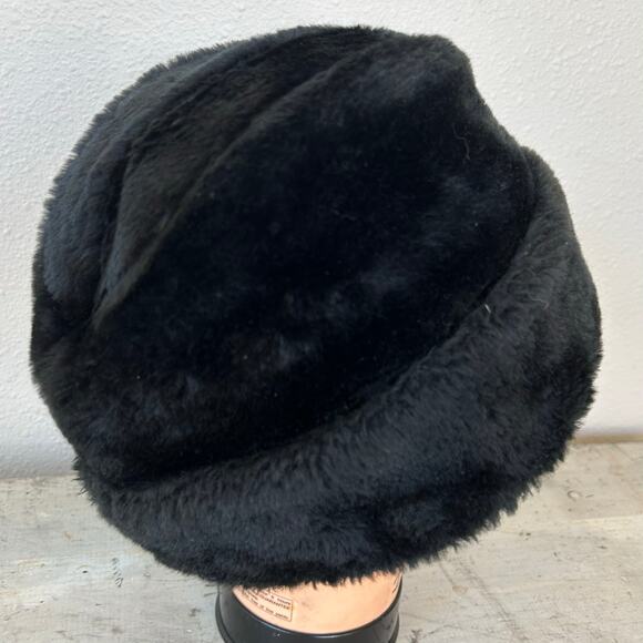 Vintage faux fur trappers hat United Hatters Cap warm winter Union Made USA S - Picture 10 of 14